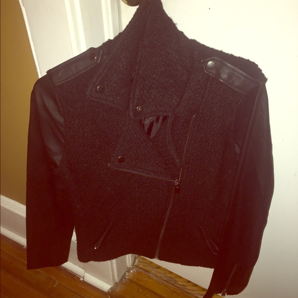 Faux leather moto jacket